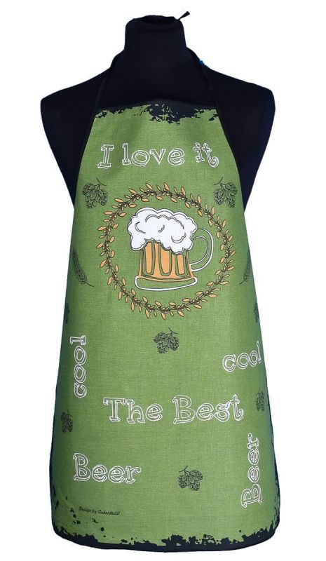 Kuchyňská zástěra PIVO, zelená, 63x80cm