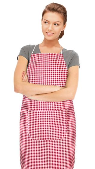 Kuchyňská zástěra BERTA 7750/609, KOSTIČKA ČERVENÁ 67x84cm