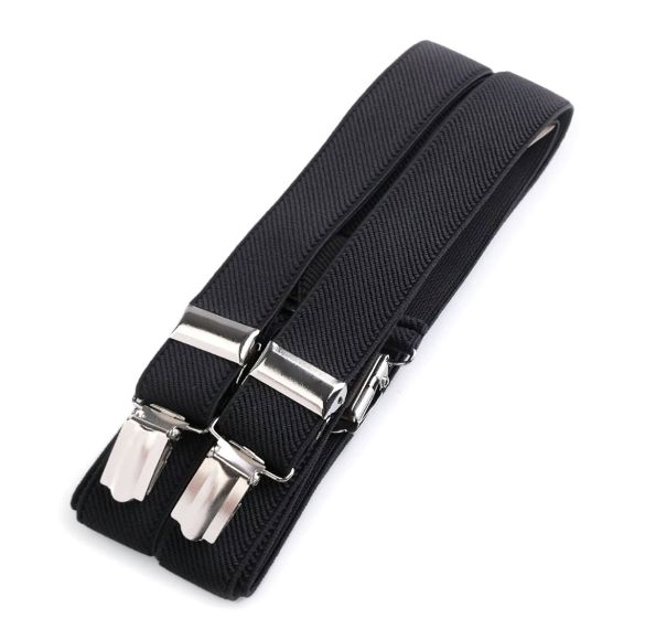 Šle pánské, délka 125cm, šíře 2,5cm, tvar X, černá, 650254/24