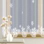 Žakárová záclona WINTER zimní, vánoční vzor, s bordurou, bílá (více výšek, v metráži)