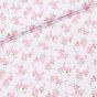 Bavlněné plátno ABBIE 302, růžové růžičky na bílé, š.140cm (látka v metráži)