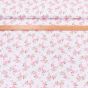 Bavlněné plátno ABBIE 302, růžové růžičky na bílé, š.140cm (látka v metráži)