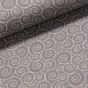 Bavlněné plátno / bavlněný satén 213254/215, smetanové spirálky na šedé, š.155cm (látka v metráži)