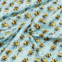 Bavlněné plátno dětské C4252/2 AZUL, čmeláci na modré, š.155cm (látka v metráži)