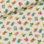 Bavlněné plátno EMA vícebarevné kytičky na smetanové, š.140cm (látka v metráži)