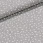 Bavlněné plátno Valerie VA002/07 bílé květinky na šedé, š.160cm (látka v metráži)