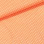 Bavlněné plátno POLO bílý puntík na oranžové, š.140cm (látka v metráži)