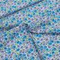 Bavlněné plátno POLO tyrkysové a modré kytičky, š.160cm (látka v metráži)