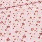 Bavlněné plátno POLO vínové růžičky na růžové, š.140cm (látka v metráži)
