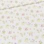 Bavlněné plátno SIMONA kytičky lučních květů s motýlky na bílé, š.140cm (látka v metráži)