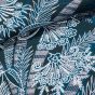 Bavlněné plátno / štola na metráž 703024, květinový motiv na tmavě tyrkysové, š. 50cm (látka v metráži)