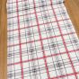 Bavlněné plátno vaflovina, utěrkovina / štola na metráž 703023 bílo-červeno-šedé káro, š. 50cm (látka v metráži)