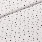 Bavlněné plátno ZETOILE 25B černé hvězdičky na bílé, š.150cm (látka v metráži)