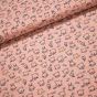 Bavlněný úplet dětský 8307-005 zvířátka na růžové, š.142cm (látka v metráži)