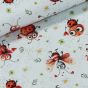 Bavlněný úplet dětský DIGITÁLNÍ TISK 6-00725, berušky na bílé, š.142cm (látka v metráži)