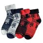 Ponožky teplé froté 12794, sovy mix, zkrácené, unisex, 4 páry (více velikostí)