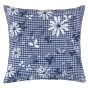 Dekorační polštářek DITA 410, MODRÁ KOSTIČKA S KVĚTEM, 45x45cm