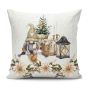 Dekorační povlak na polštářek vánoční CYH6060C, skřítek s lucernou, bílá 40x40cm