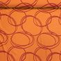 Dekorační závěs, vínové  kruhy na oranžové, šířka 140cm (látka v metráži)
