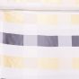 Dekorační závěs, šedo-žluto-krémové kostky, šířka 140cm (látka v metráži)