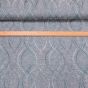 Dekorační závěs, tyrkysové vlnky na žíhaném podkladu, šířka 140cm (látka v metráži)