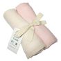 Dětské bavlněné látkové / mušelínové pleny MUŠELÍN cream+pink, smetanová a růžová, 130g/m2, 70x70cm, 2 kusy v balení