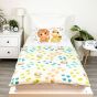 Dětské povlečení do postýlky DINO 02 BABY, bílo-zelenkavé, bavlna hladká, 100x135cm + 40x60cm