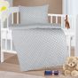 Dětské povlečení do postýlky PUNTÍK ŠEDÁ BÍLÁ, bavlna hladká, 90x135cm + 45x60cm