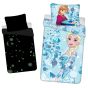 Dětské povlečení FROZEN LIGHT BLUE 02 (LEDOVÉ KRÁLOVSTVÍ) SVÍTÍCÍ EFEKT, světle modré, bavlna hladká, 140x200cm + 70x90cm 