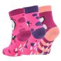 Ponožky dětské protiskluzové bavlněné 8101924, celoroční, dívčí, smajlík, růžové, 3 páry (více velikostí)