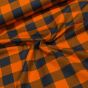 Flanel bavlněný K-07 oranžovo-šedá kostka, š.150cm (látka v metráži)