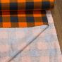 Flanel bavlněný K-07 oranžovo-šedá kostka, š.150cm (látka v metráži)