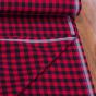 Flanel směsový tkaný / oboustranný, červeno-černá kostička, š.150cm (látka v metráži)
