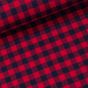 Flanel směsový tkaný / oboustranný, červeno-černá kostička, š.150cm (látka v metráži)