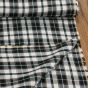 Flanel tkaný / barchet, oboustranný 13, černo-smetanovo-zelené káro, š.150cm (látka v metráži)