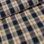 Flanel tkaný / barchet, oboustranný 19, modro-béžové káro, š.150cm (látka v metráži)