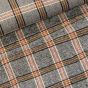 Flanel tkaný / barchet, oboustranný 34, šedo-červeno-žluté káro, š.150cm (látka v metráži)