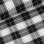 Flanel tkaný / barchet, oboustranný 38, černo-bílé káro, š.150cm (látka v metráži)