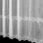 Kusová voálová záclona MIRELI 70920 vyšívané vlnky s bordurou, s řasicí páskou (více rozměrů)