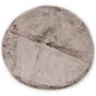 Koberec / kožešinová předložka CHLUP kulatá, béžová, průměr 90cm