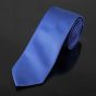Kravata pánská AMJ, šikmý proužkovaný vzor KU0017, sytě modrá