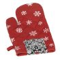 Kuchyňská chňapka vánoční QK-205B, tmavě červená vločka, 28x18cm