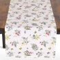 Kuchyňský ubrus / běhoun QK-180, luční kvítí, bílo-růžová 35x180cm