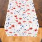 Kuchyňský ubrus / běhoun QK-192, vlčí máky, červeno-modrá 35x180cm