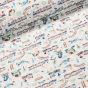 Minky dětské 3911 27 modré vláčky na bílé, š.145cm (látka v metráži)