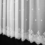 Organzová záclona 27018, vyšívané ornamenty, s bordurou, bílá (více výšek, v metráži)