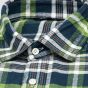 Pánská košile LUIZ BRUNO 177 flanelová, zelené káro, dlouhý rukáv, regular fit
