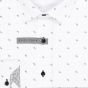 Pánská košile AMJ bavlněná, bílá vzorovaná, VDBR1299, dlouhý rukáv (regular + slim-fit)