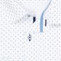 Pánská košile AMJ bavlněná, bílá vzorovaná, VDBR1330, dlouhý rukáv (regular + slim-fit + prodloužená délka)