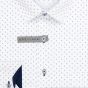 Pánská košile AMJ bavlněná, bílá vzorovaná, VDBR1330, dlouhý rukáv (regular + slim-fit + prodloužená délka)